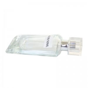 Modern minimalist design hot sale custom empty square clear glass acrylic cap spray perfume bottle