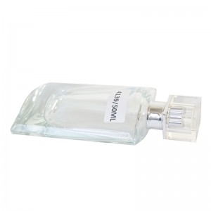 Modern minimalist design hot sale custom empty square clear glass acrylic cap spray perfume bottle