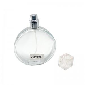 Hot Sale Wholesale Custom Modern Simple Empty Transparent Glass Round Spray Perfume Bottle