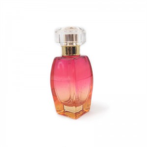 French Elegant Ladies Red Gradient Glass Clear Acrylic Cover Perfume Spray Bottle