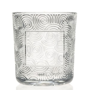 Luxury Glass Candle Cup Vessel Round Empty Embossed Candle Jar