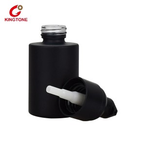 Luxury Cosmetic Packaging Matte Black Pump Glass Bottle for Oil