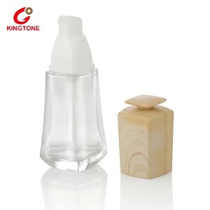 Pump Bottle Cosmetic Glass Face Cream Container Square Serum