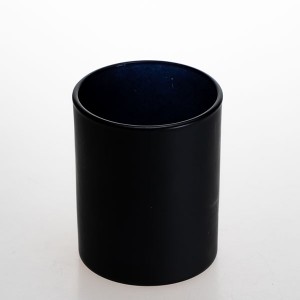 Round Empty Candle Holder Matte Black Candle Cup Jars for Home Decor