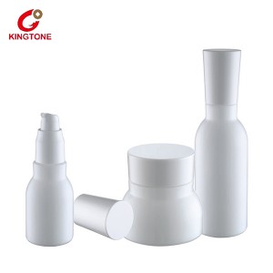 Personal Care White Porcelain Glass Lotion Bottle with Plastic Lid