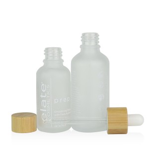 100ml Boston Round Frosted Glass Cosmetic Serum Dropper Bottle