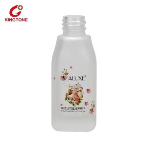 Decal Printing Slopping Shoulder Frosted Glass Lotion Pump Bottle