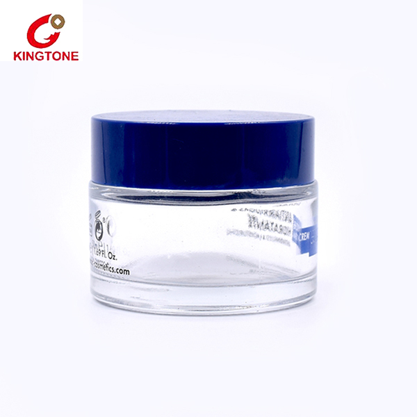glass blue clear jar