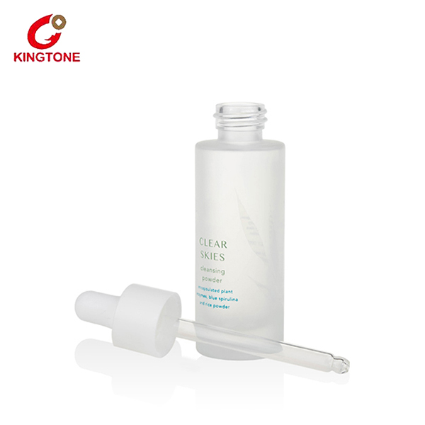 glass cosmetic bottle white