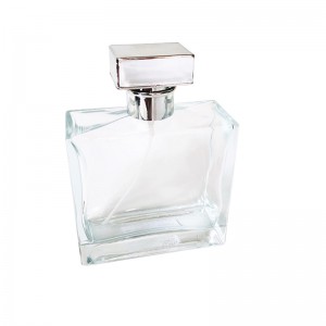 Perfume bottle Square clear glass with acrylic lid