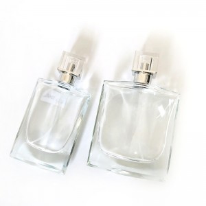 Perfume bottle custom square transparent glass