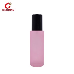 Skin Care Pink Cosmetic Hair Body Lotion Glass Bottle with Black Pump