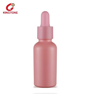 Face Cosmetic Oil Pink Glass Dropper Bottle with Pink Dropper Cap