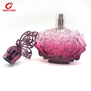 Purple transparent butterfly cap spray type perfume bottle90ml