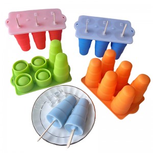 6-link folding dual-purpose ice-cream ice cube molds with lids pure silicone food material send 50 ice-cream sticks