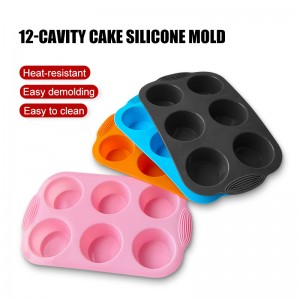 High Quality 6 Cavity Round Silicone Cupcake Mold Silicone Mould for Home Kitchen Baking Tools