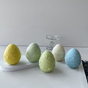Easter egg aromatherapy candle mold diy geometric egg shaped egg handmade soap plaster silicone molds