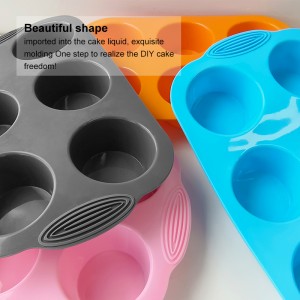 High Quality 6 Cavity Round Silicone Cupcake Mold Silicone Mould for Home Kitchen Baking Tools