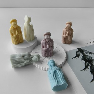 DIY silicone mold for aromatherapy candles with plaster resin and Madonna statue silicone mold
