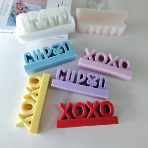 Valentine’s Day DIY Resin Crafts casting epoxy resin mold xoxo cupid big letters silicone candle molds