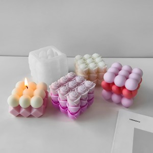 Rose Rubik’s Cube Aromatherapy Candle Silicone Mold diy Love Rubik’s Cube Handmade Soap Grinder