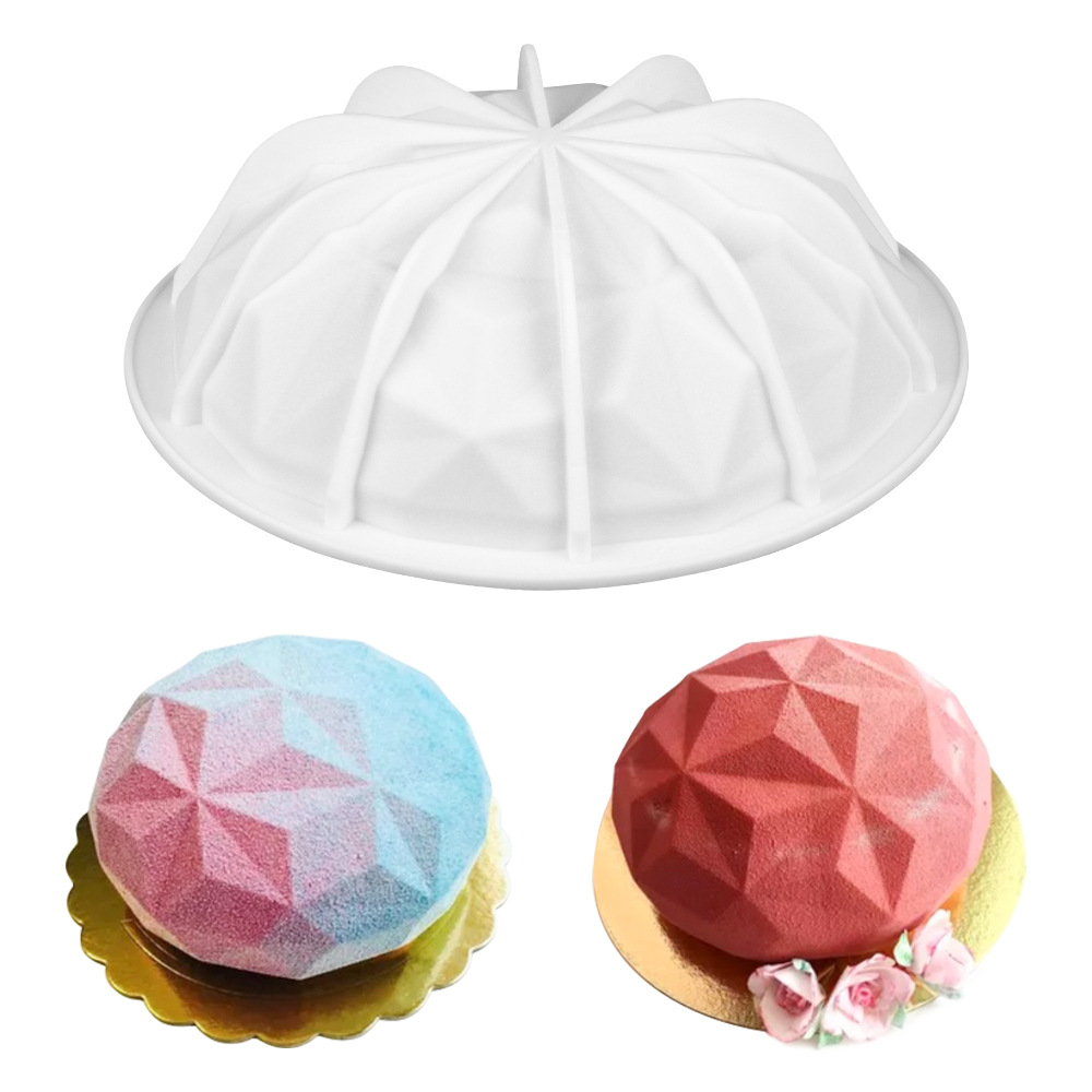 7.28" Diy Round Shape Fondant Mousse Pastry Caking Mould Tray Silicone Chiffon Cake Pan Cake Pans For Baking Non-Stick