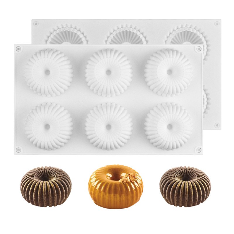 Mooncake Filling Mould 6 Cavity Dense Thread Ring French Mousse Cake mold Mold DIY Baking Mold