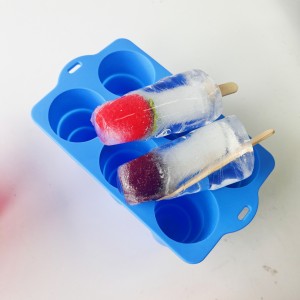 6-link folding dual-purpose ice-cream ice cube molds with lids pure silicone food material send 50 ice-cream sticks