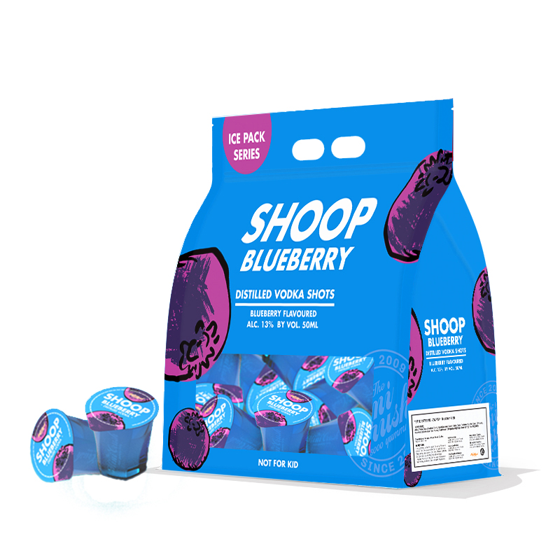 Blueberry flavoured jelly shots