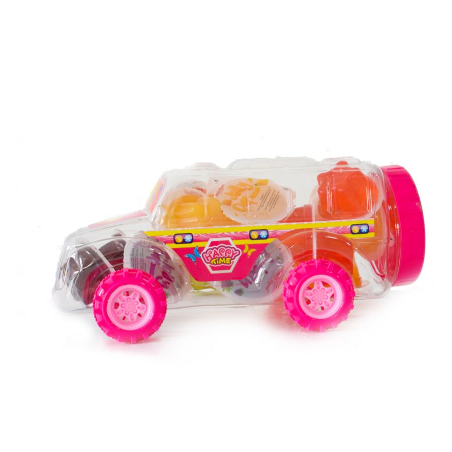 Factory delicious jelly candy in Pink car jar
