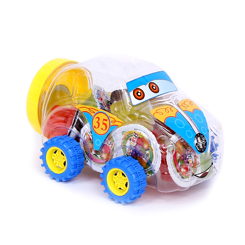 MiniCrush fruit juice jelly candy in toy car jar