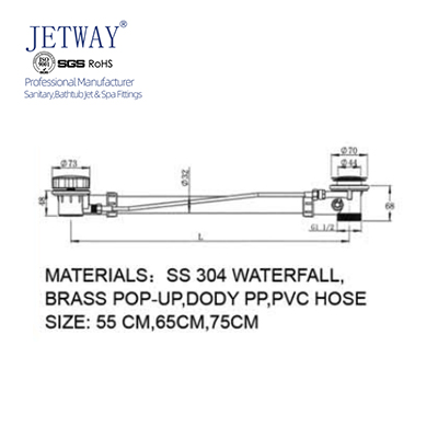 Jetway 19-018 Massage General Fitting Whirlpool Accessories Spa Hot Tub Nozzles Hottub Bath Drainer