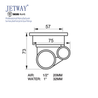 Jetway H13-F73W Massage Fitting Hot Tub Nozzles Whirlpool Hottub Spa LED Light Bathtub Jets