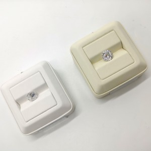 White PU leather with MDF Jewelry gemstones display