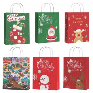 Engros Christmas Kraft Paper Shopping Bag fra Kina