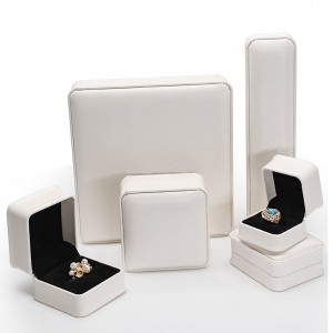 Hot sale Wholesale white Pu leather jewelry box from China