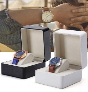 Custom Clamshell Pu Læder Velvet Watch Emballage Box Factory Kina