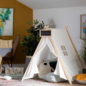 DIY Indoor Kids Play Tent Customized Wooden Toy Playhouse White