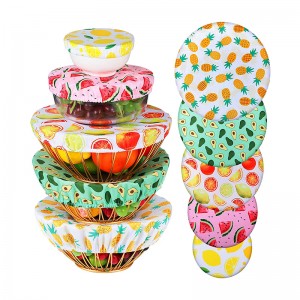 Custom Reusable Stretch Cloth Fabric Bowl Covers Food Storage Covers for Food Fruits Cotton Bowl Covers