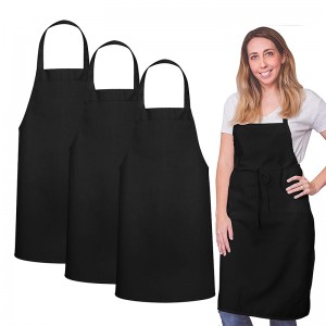 Custom Waterproof Apron with 2 Pockets for Kitchen Cooking Restaurant BBQ Painting Crafting Plain Bib Sleeveless Apron