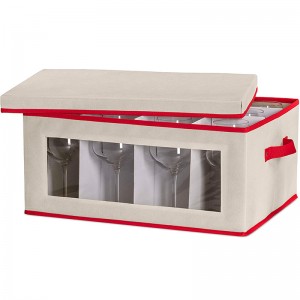 Custom Mug Red wine glass Coffee Mug Storage Box with Dividers with Lid Kitchen Square Cup Storage Box