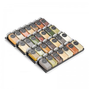 Custom Spice Rack Tray Plastic 4 Tier Drawer Organizer for Kitchen Cabinets Spice Drawer Storage Organizer