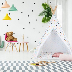 Portable Foldable Wooden Tipi Children Play Sports Indian Teepee Tent for Kids