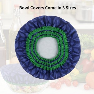 Custom Woven Elastic Food Storage Covers Reusable Cloth Bowl Covers for Kitchen Bowls Storage Container