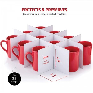 Custom Mug Coffee Mug Storage Box with Dividers with Lid Kitchen Cup Storage Box