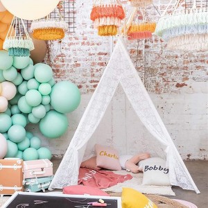 Princess Wedding Tent Party Play Canopy Teepee Luxury Lace Tent For Women Girls