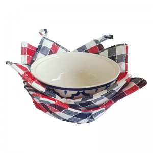 Custom Logo Printed Microwave Heating Bowl Mat Holder Pure Cotton Anti-scalding Safe Hot Bowl Holders Bowl Cozy