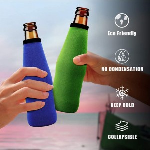Custom Beer Bottle Coolers Holders With Zipper Opener Insulated Beer Cooler Neoprene Bottle Sleeves