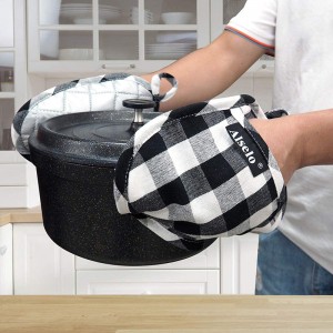 Custom Logo Baking Food Safe Hot Mat Cotton with Silver-Plated Pot Holder Set Heat Resistant Potholder