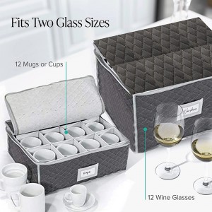 Custom Mug Glass Mug Coffee Mug Storage Box with Dividers with Lid Kitchen Square Cup Storage Box